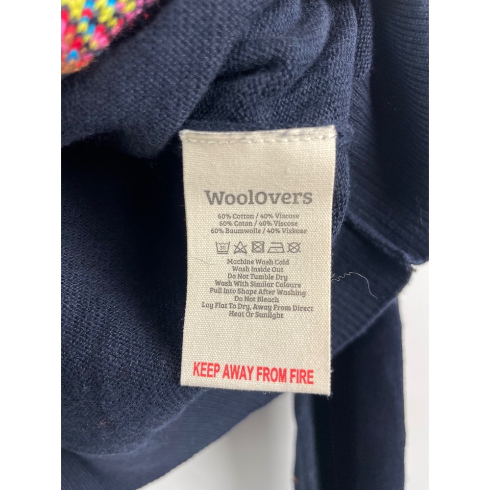 WoolOvers Womens Navy Blue Dachshund Dog Intarsia Button Back Sweater Size S - Picture 3 of 7